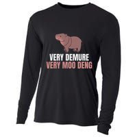 Very Demure Very Moo Deng Pygmy Baby Hippo Mu Deng Cooling Performance Long Sleeve Crew