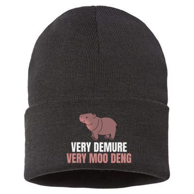 Very Demure Very Moo Deng Pygmy Baby Hippo Mu Deng Sustainable Knit Beanie