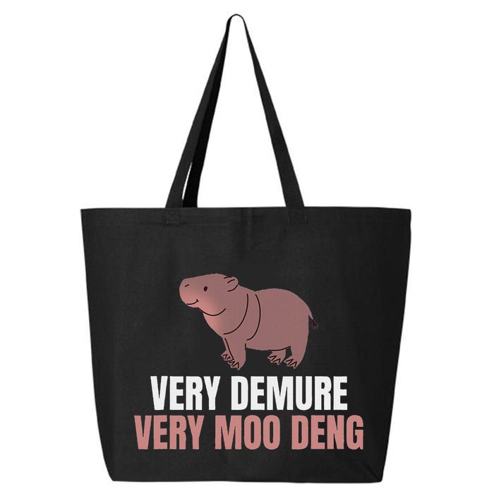 Very Demure Very Moo Deng Pygmy Baby Hippo Mu Deng 25L Jumbo Tote
