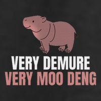 Very Demure Very Moo Deng Pygmy Baby Hippo Mu Deng 25L Jumbo Tote
