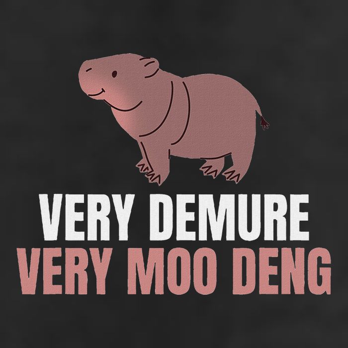 Very Demure Very Moo Deng Pygmy Baby Hippo Mu Deng 25L Jumbo Tote