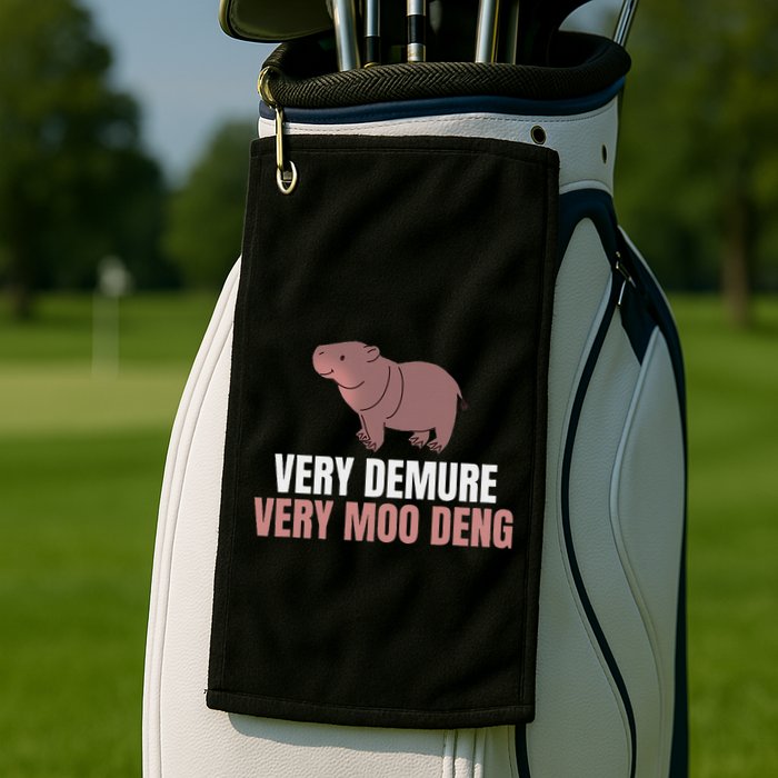 Very Demure Very Moo Deng Pygmy Baby Hippo Mu Deng Golf Towel