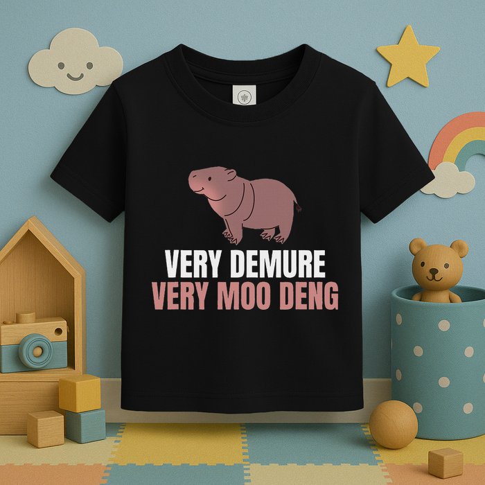 Very Demure Very Moo Deng Pygmy Baby Hippo Mu Deng Toddler T-Shirt