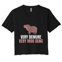 Very Demure Very Moo Deng Pygmy Baby Hippo Mu Deng Crop Top