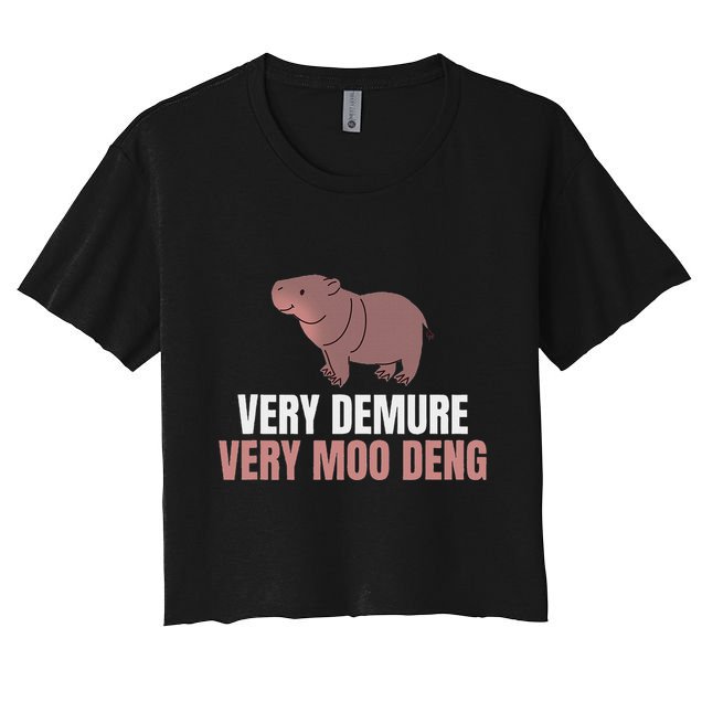 Very Demure Very Moo Deng Pygmy Baby Hippo Mu Deng Crop Top