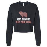 Very Demure Very Moo Deng Pygmy Baby Hippo Mu Deng Cropped Pullover Crew