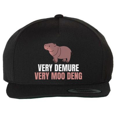 Very Demure Very Moo Deng Pygmy Baby Hippo Mu Deng Wool Snapback Cap