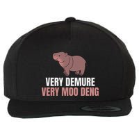 Very Demure Very Moo Deng Pygmy Baby Hippo Mu Deng Wool Snapback Cap