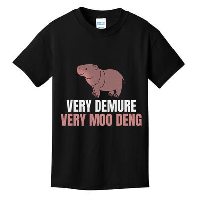 Very Demure Very Moo Deng Pygmy Baby Hippo Mu Deng Kids T-Shirt