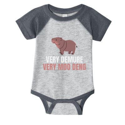 Very Demure Very Moo Deng Pygmy Baby Hippo Mu Deng Infant Baby Jersey Bodysuit