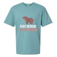 Very Demure Very Moo Deng Pygmy Baby Hippo Mu Deng Sueded Cloud Jersey T-Shirt