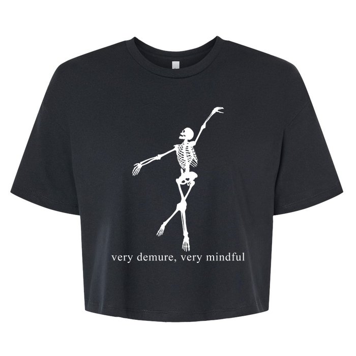 Very Demure Very Mindful Funny Skeleton Bella+Canvas Jersey Crop Tee