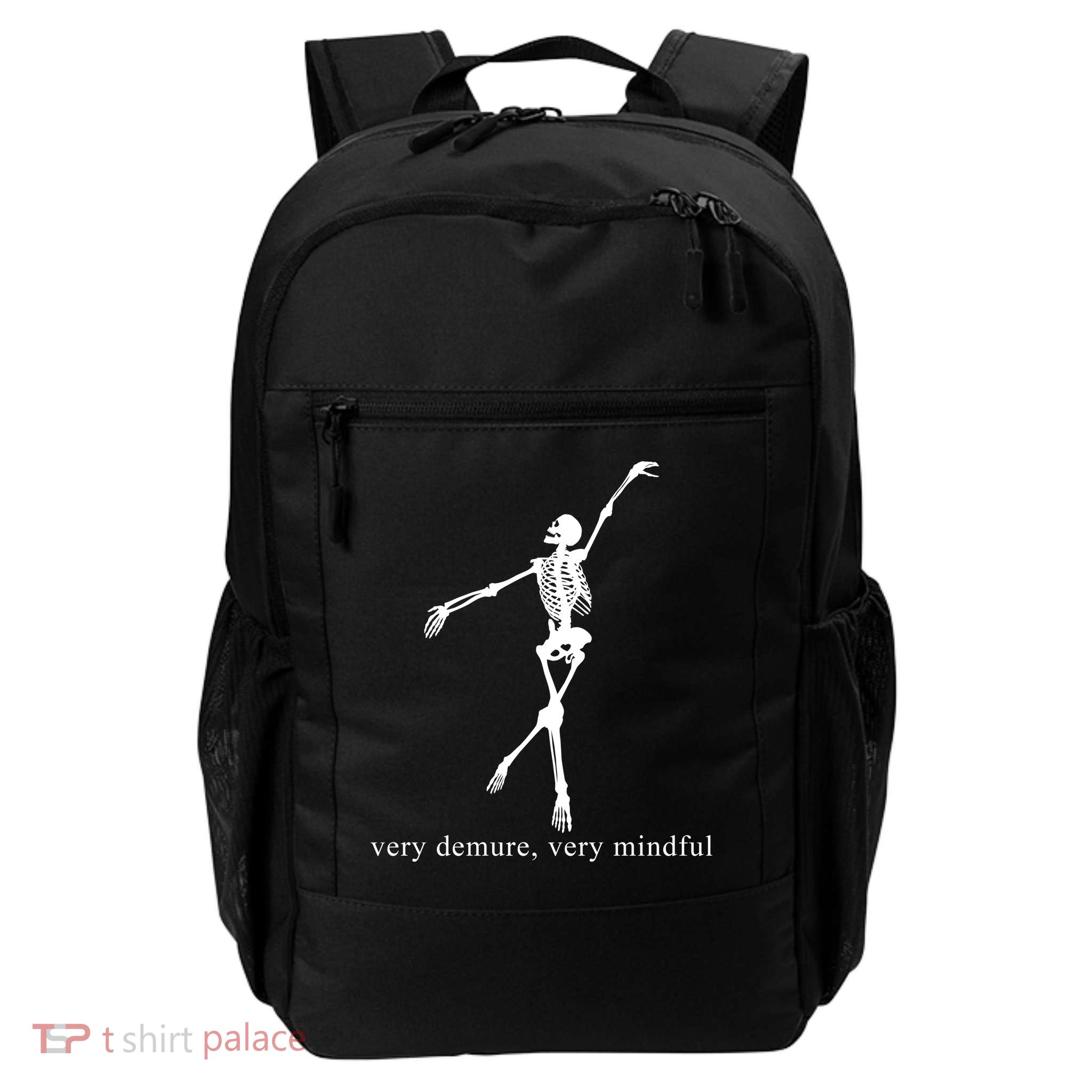 Very Demure Very Mindful Funny Skeleton Daily Commute Backpack