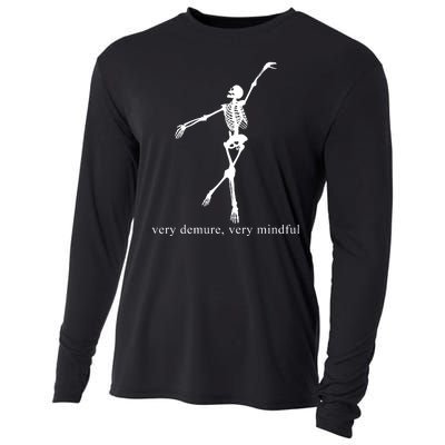 Very Demure Very Mindful Funny Skeleton Cooling Performance Long Sleeve Crew