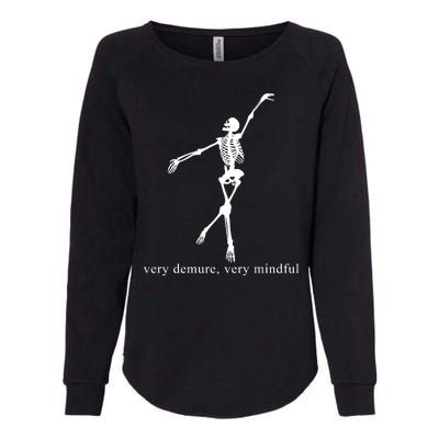 Very Demure Very Mindful Funny Skeleton Womens California Wash Sweatshirt