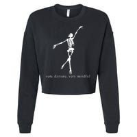 Very Demure Very Mindful Funny Skeleton Cropped Pullover Crew