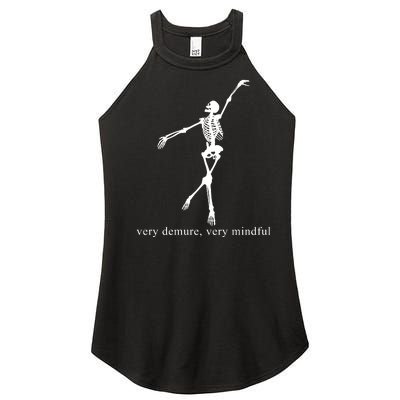 Very Demure Very Mindful Funny Skeleton Women’s Perfect Tri Rocker Tank