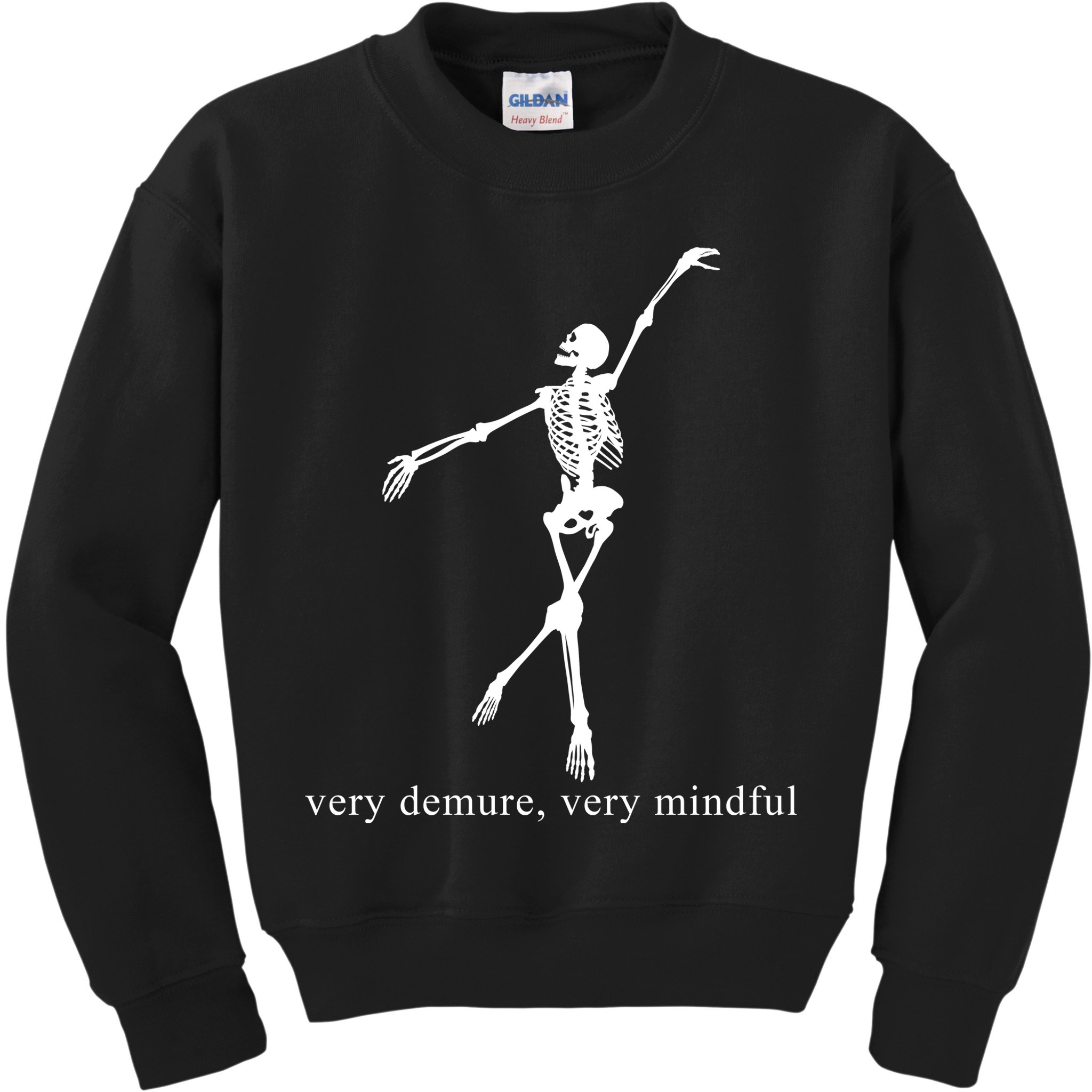 Very Demure Very Mindful Funny Skeleton Kids Sweatshirt