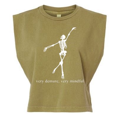 Very Demure Very Mindful Funny Skeleton Garment-Dyed Women's Muscle Tee