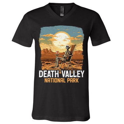 Vintage Death Valley National Park California Desert Hiking V-Neck T-Shirt