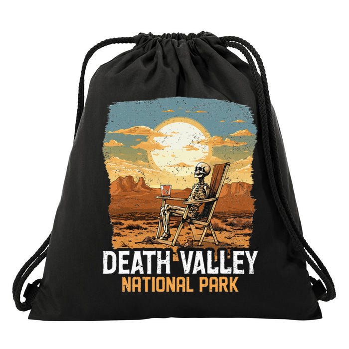 Vintage Death Valley National Park California Desert Hiking Drawstring Bag