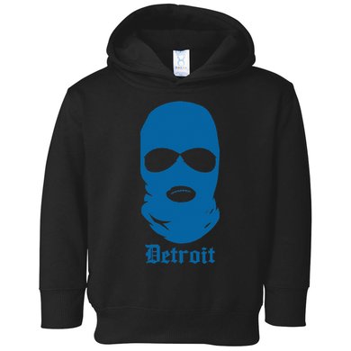 Vintage Detroit Villains Blue Ski Mask I Love Detroit Toddler Hoodie