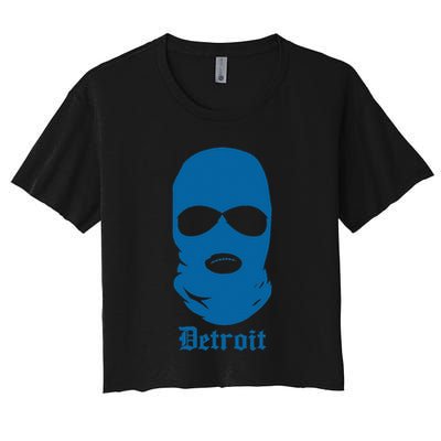 Vintage Detroit Villains Blue Ski Mask I Love Detroit Crop Top