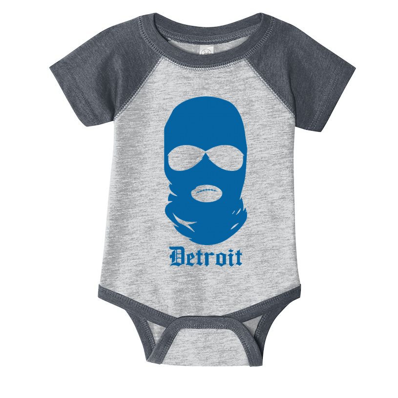 Vintage Detroit Villains Blue Ski Mask I Love Detroit Infant Baby Jersey Bodysuit