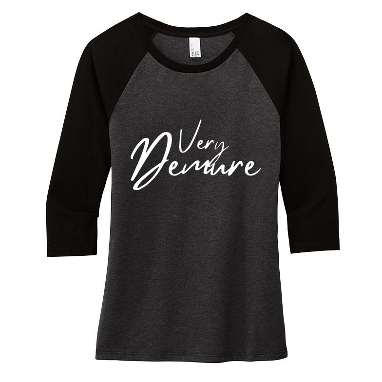 Very Demure Women's Tri-Blend 3/4-Sleeve Raglan Shirt