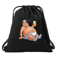 Very Demure Very Mindful Parody Beer Guy In Underwear Funny Gift Drawstring Bag