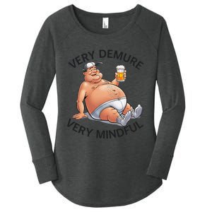 Very Demure Very Mindful Parody Beer Guy In Underwear Funny Gift Women's Perfect Tri Tunic Long Sleeve Shirt