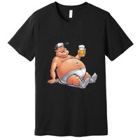 Very Demure Very Mindful Parody Beer Guy In Underwear Funny Gift Premium T-Shirt