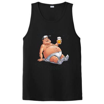 Very Demure Very Mindful Parody Beer Guy In Underwear Funny Gift PosiCharge Competitor Tank