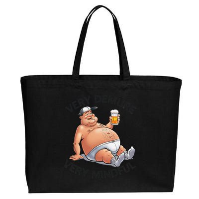 Very Demure Very Mindful Parody Beer Guy In Underwear Funny Gift Cotton Canvas Jumbo Tote