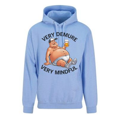 Very Demure Very Mindful Parody Beer Guy In Underwear Funny Gift Unisex Surf Hoodie