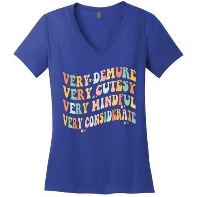 Very Demure Very Cutesy Very Mindful Very Considerate Women's V-Neck T-Shirt