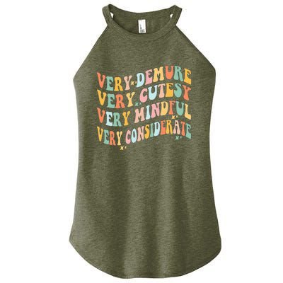 Very Demure Very Cutesy Very Mindful Very Considerate Women's Perfect Tri Rocker Tank