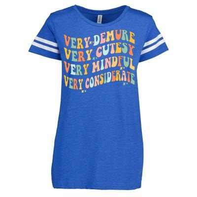 Very Demure Very Cutesy Very Mindful Very Considerate Enza Ladies Jersey Football T-Shirt