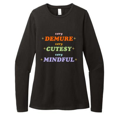 Very Demure Very Cutesy Very Mindful Womens CVC Long Sleeve Shirt