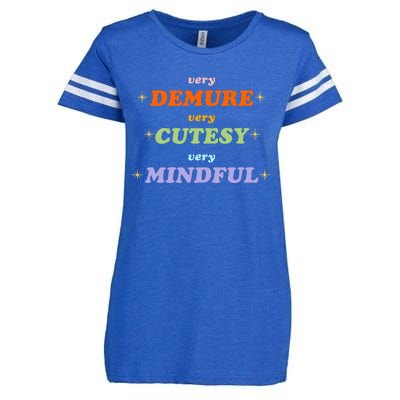 Very Demure Very Cutesy Very Mindful Enza Ladies Jersey Football T-Shirt