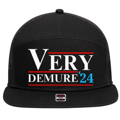 Very Demure Very Mindful Very Cutesy Trending 2024 7 Panel Mesh Trucker Snapback Hat