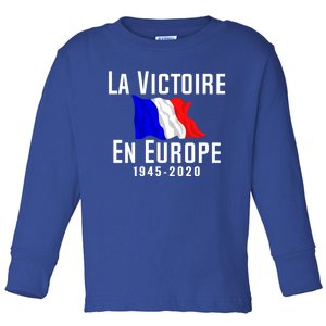 Ve Day Victoire En Europe 75 Year Anniversary Gift Toddler Long Sleeve Shirt