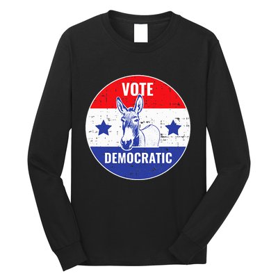 Vote Democrat Vintage Political Donkey Democratic Party Long Sleeve Shirt