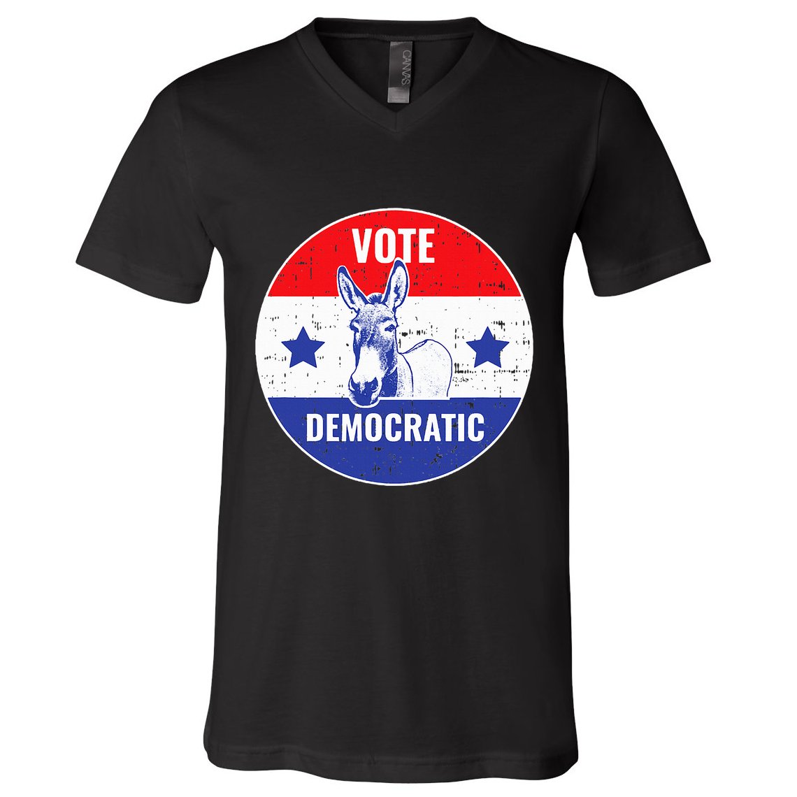 Vote Democrat Vintage Political Donkey Democratic Party V-Neck T-Shirt