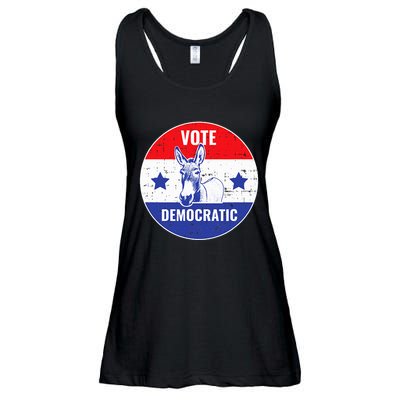 Vote Democrat Vintage Political Donkey Democratic Party Ladies Essential Flowy Tank