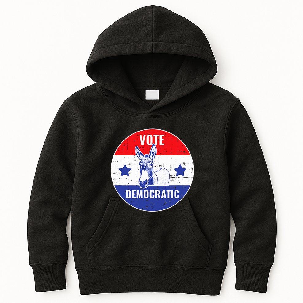 Vote Democrat Vintage Political Donkey Democratic Party Kids Hoodie