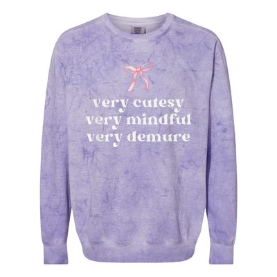 Very Demure Very Mindful Very Cutesy Colorblast Crewneck Sweatshirt