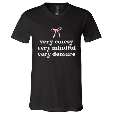 Very Demure Very Mindful Very Cutesy V-Neck T-Shirt