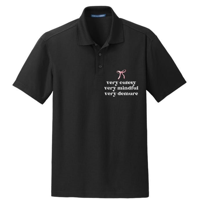 Very Demure Very Mindful Very Cutesy Dry Zone Grid Polo