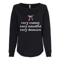 Very Demure Very Mindful Very Cutesy Womens California Wash Sweatshirt